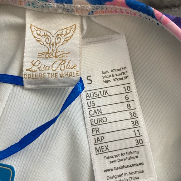 Lisa Blue One Piece Swimsuit Tropical Print - Picture 3 of 8